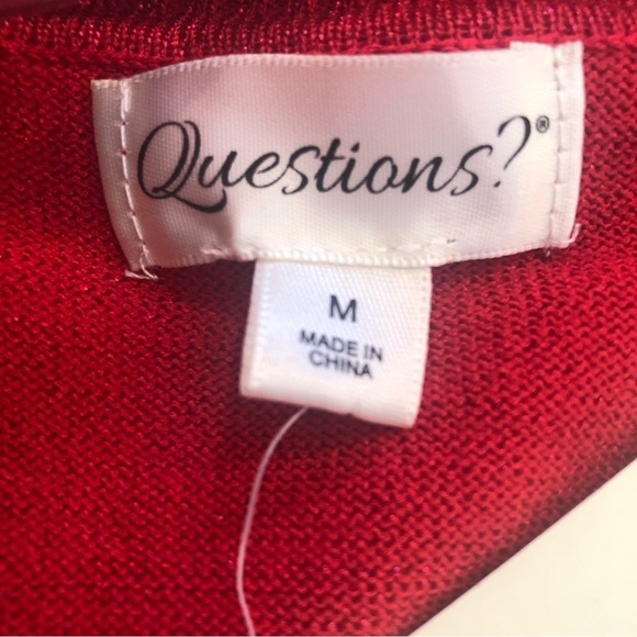Questions / NWT/ Women's /Metallic Red Sweater/ Gold Studs(Neck/Sleeves) M - Picture 8 of 9
